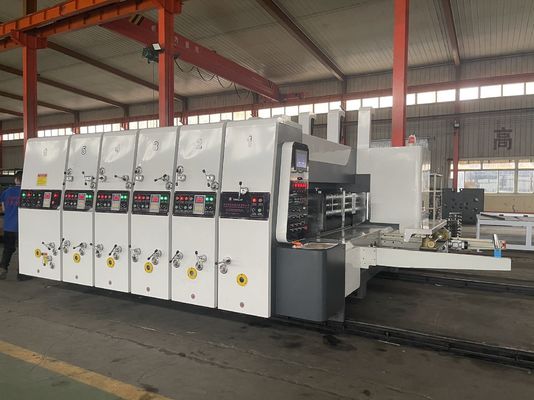 Boîte de carton ondulée avancée Flexo Imprimante à deux couleurs Slotter Rotary Die Cutter Machine